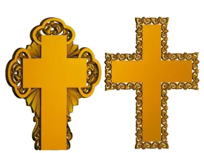 Ornamental Cross STL- Decorative Christian Crosses 3D print model