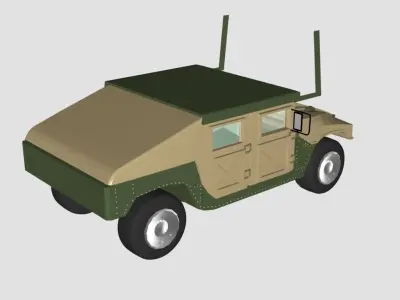 Hammer Green Car model Free 3D model
