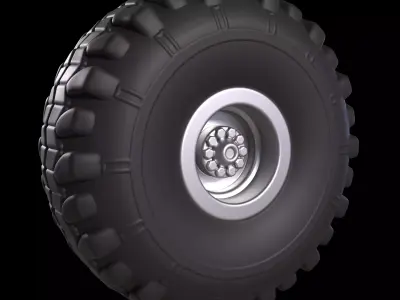 Jeep Kaiser Rim Tyre 3D print model