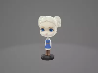 Winter Charm Bobblehead Girl 3D model