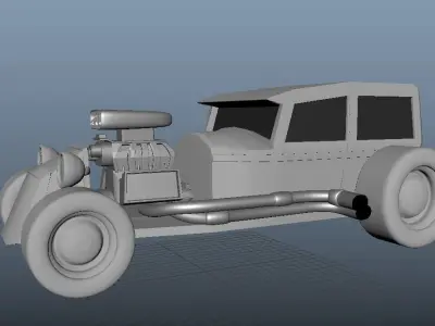 HOT ROD CAR  Low-poly 3D model
