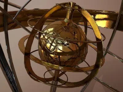 Astrolabe antique astronomical instrument Low-poly 3D model