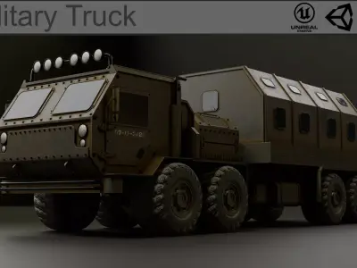 Military Truck A3 - Low Poly Game Asset PBR Low-poly 3D model