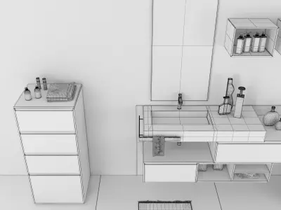Bathroom furniture set Arcom Escape 6 3D model