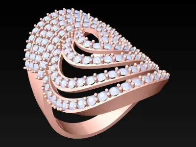 Diamond Ring - Womens Rings - N2359 3D print model