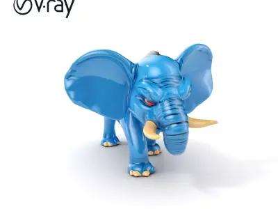 Cartoon Elephant D Model Pack Low-poly 3D model