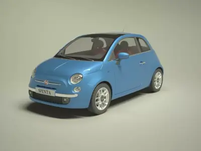 Fiat Car Low-poly 3D model