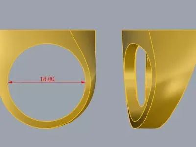 Elegant Ring Jewelry Gold Brand 3D print model