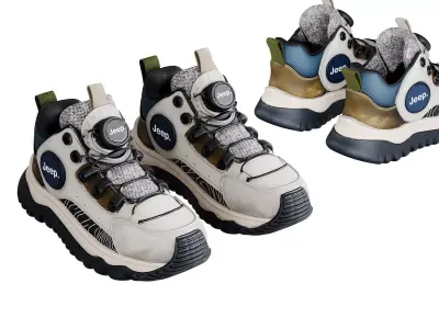 Jeep Kids Shoe 01 3d print and game ready Low-poly 3D model