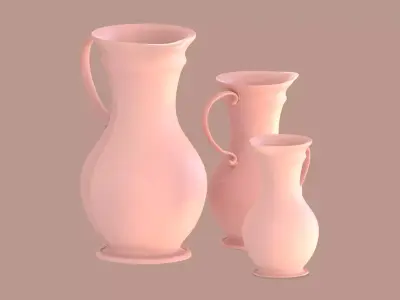 Vase model 3D three vases Free 3D model