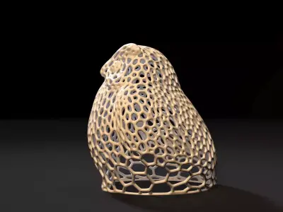 Owl Sculpture Voronoi 3D print model