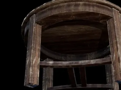 Shabby table Lowpoly Low-poly 3D model