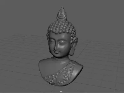 Cooper buddha head Low-poly 3D model