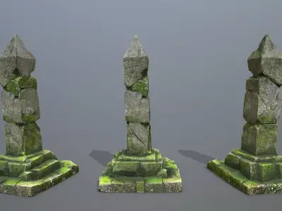 pillar Low-poly 3D model 3