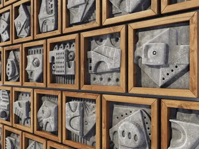 Wall tile decorative pattern hieroglyph n2  3D model