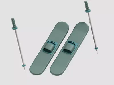 Ski board 3d model   Low-poly 3D model