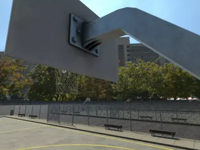 Basketball Court Outdoor Low-poly 3D model