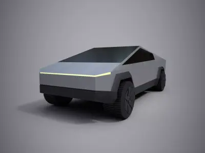 Tesla Cybertruck Low-poly 3D model 5