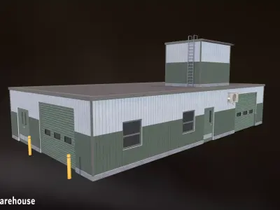 Warehouse 02 Model - Game Ready Low-poly 3D model