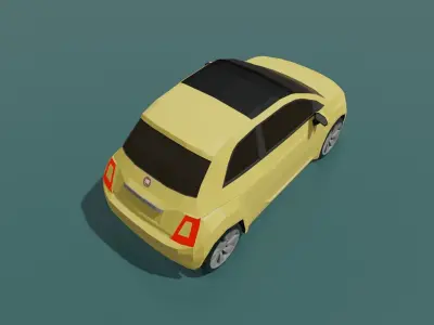 FIAT 500 2020 lowpoly 3d model Low-poly 3D model
