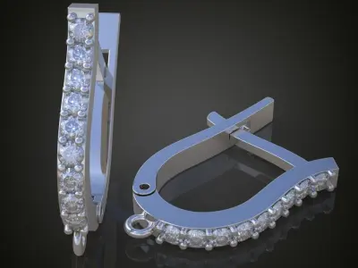 Earring 3D model 3D printable model 0121-6 3D print model