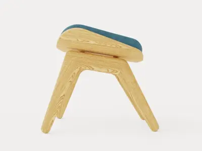 The Reader ottoman Low-poly 3D model