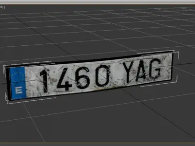 License plate 3D model