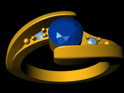 Women Ring 22 simple style diamond cut stone ring for women 3D print model