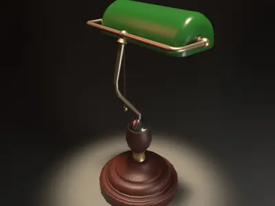 Banker Lamp Low Poly Free low-poly 3D model