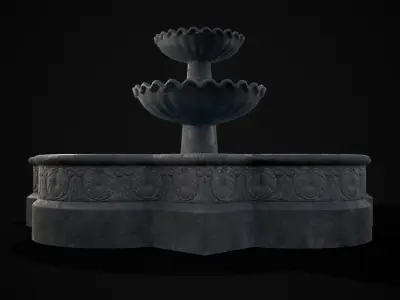 Quatrefoil Multi Level Fountain Low-poly 3D model