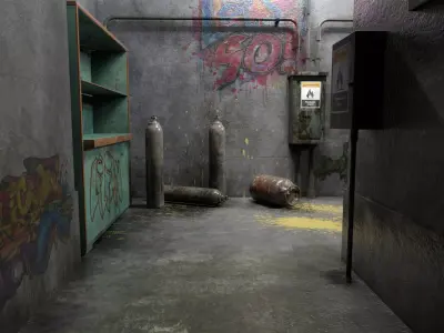 The old  Horror Room 3 Low-poly 3D model