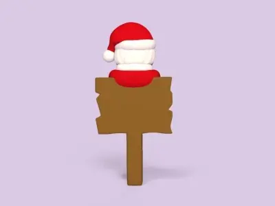 Santa Claus Wooden Sign 3D print model