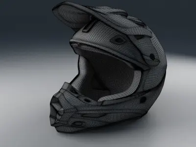 Moto Helmet Red 3D model