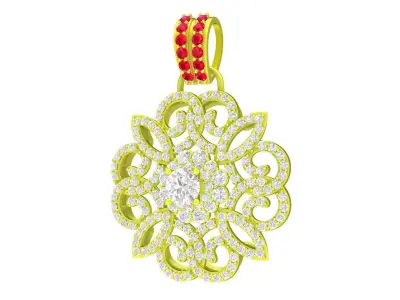 5059 luxury diamond women pendant 3D print model