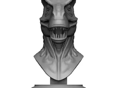 dinosaur head bust 3D print model