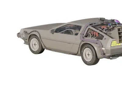 1985 Delorean movie model 3D model