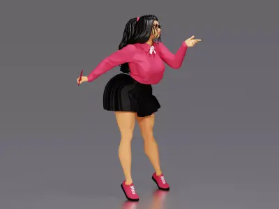 School Girl Dress Low-poly 3D model