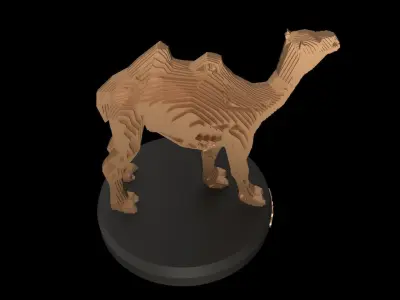 Parametric V Camel Low-poly 3D model