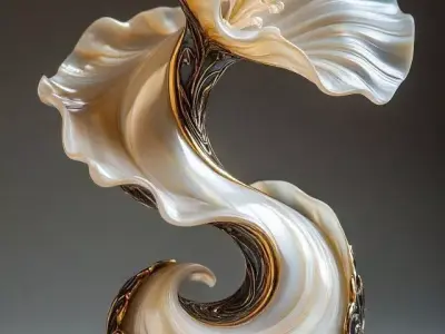 Opulent Calla Lily Sculpture Art Inspired Glass Masterpiece Low-poly 3D model