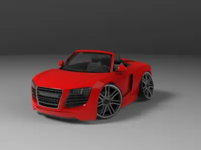 Audi R8 cartoon car  Low-poly 3D model