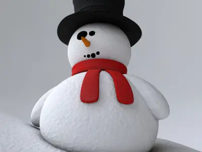 Snowman - Procedural Snow 3D model