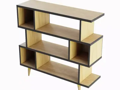 Modern Bookshelf 02 3D model
