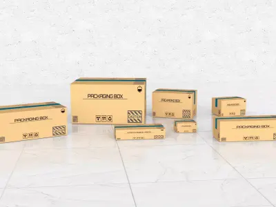 Cardboard Boxes Collection 01- PBR Low-Poly Low-poly 3D model