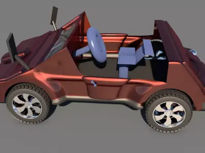 Car 3d model Game Style Two Low-poly 3D model