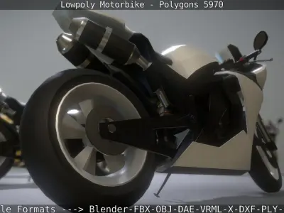 Motorcycle Low-poly 3D model