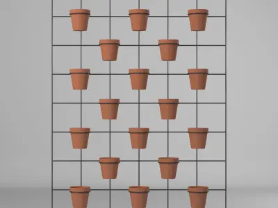 Pots On Wall Free 3D model