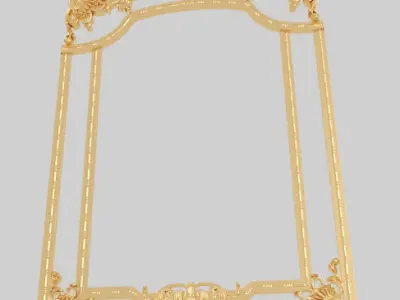 Classic frame of luxurious gold interior inlaid gold leaf CNC 3D model buy