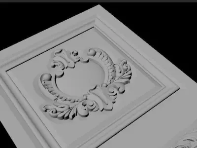 Central decor ornament for furniture 3D model