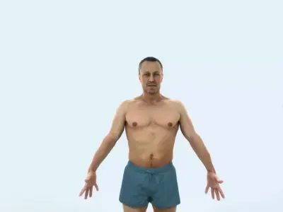 Fortitude G Animated Rigged Beach Sports Man Low-poly 3D model