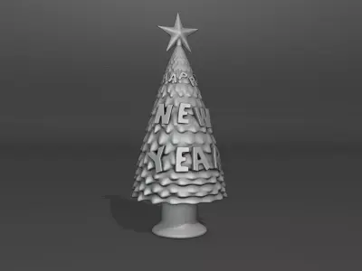 Happy New Year Tree 3D print model